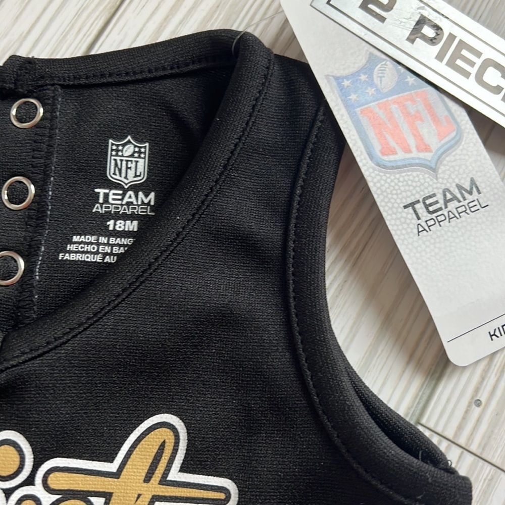 NWT Authentic New Orleans Saints girls 2 pc set. NFL Team Apparel/Cheer/Costume - Picture 3 of 5